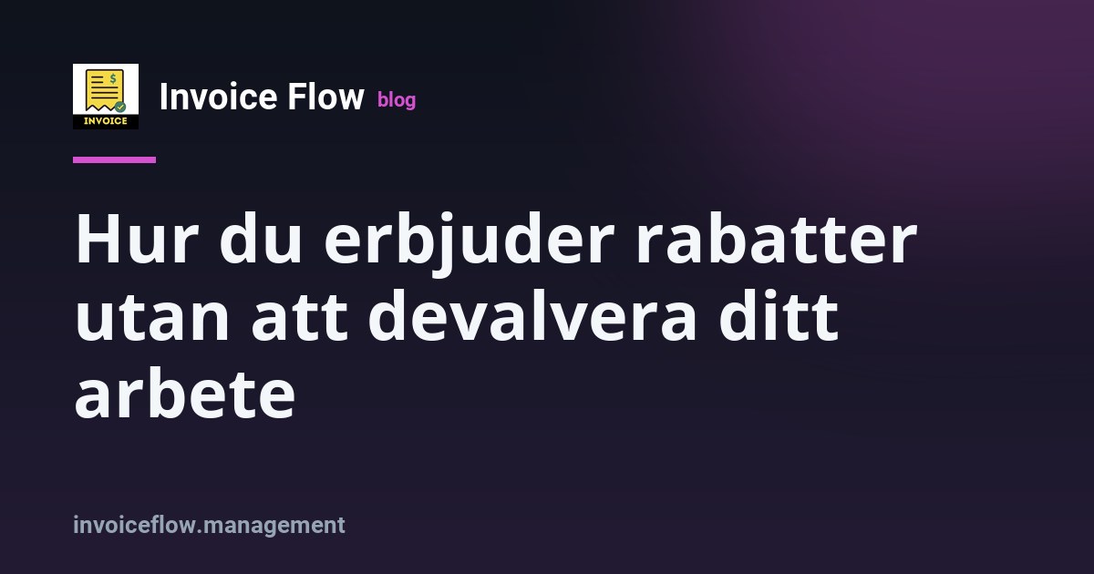 Fakturaskärm som visar ett fullprisbelopp med en rabatt angiven som en separat radpost nedanför